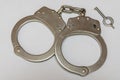 Steel police handcuffs Royalty Free Stock Photo