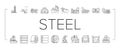 steel production industry metal icons set vector