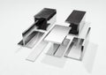 Steel profiles 3d illustration