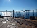 Steel railing at the terrace by the sea