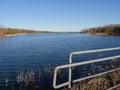 Railings at Lake Murray at the Lake Murray State Park, Oklahoma Royalty Free Stock Photo