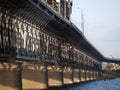 Steel railroad bridge