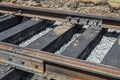 Steel rails and wooden sleepers