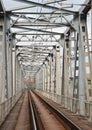 Steel railway bridge Royalty Free Stock Photo