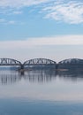 Steel railway bridge over the Vistula River in Toru Royalty Free Stock Photo