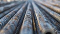 The Steel Rebar Rods. AI generated Royalty Free Stock Photo