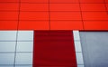 Steel red high rise commercial building Royalty Free Stock Photo