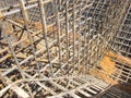 Steel reinforcement frame for subsequent concrete pouring Royalty Free Stock Photo