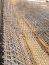 Steel reinforcement frame for subsequent concrete pouring Royalty Free Stock Photo