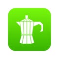 Steel retro coffee pot icon digital green Royalty Free Stock Photo