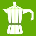 Steel retro coffee pot icon green Royalty Free Stock Photo