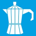 Steel retro coffee pot icon white Royalty Free Stock Photo