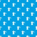 Steel retro coffee pot pattern seamless blue Royalty Free Stock Photo