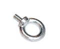 Steel ring bolt. Ironmongery. White background,