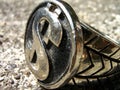 Steel ring with dollar sign