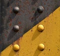 Steel rivets from the railway bridge Royalty Free Stock Photo