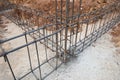 Steel rod for beam and pillar at construction site Royalty Free Stock Photo