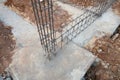 Steel rod for beam and pillar at construction site Royalty Free Stock Photo