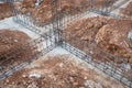 Steel rod for beam and pillar at construction site Royalty Free Stock Photo