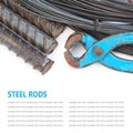 Steel rods or bars used to reinforce concrete technicians isolat