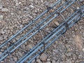 Steel rods or bars used to reinforce concrete technicians.