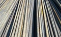 Steel rods.Piles of steel poles.iron rods Royalty Free Stock Photo