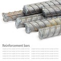 Steel rods, Reinforcement bars isolated on white background used Royalty Free Stock Photo