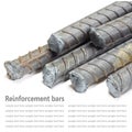 Steel rods, Reinforcement bars isolated on white background used Royalty Free Stock Photo