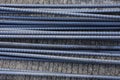 Steel rods used to reinforce concrete