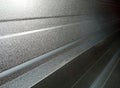 Steel roof surface texture. Grooved and wavy