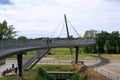 Steel ropes of cable-stayed Footbridge in Frankenberg, Saxony, Germany Royalty Free Stock Photo