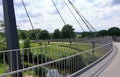 Steel ropes of cable-stayed Footbridge in Frankenberg, Saxony, Germany Royalty Free Stock Photo