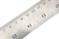 steel ruler isolated white background top view Royalty Free Stock Photo