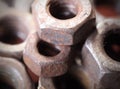 Steel rusty nuts