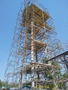 Scaffolding for the construction of tall water tank tower