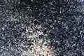 Steel scrap materials recycling. Abstract, background and texture of metal shavings. Aluminum chip waste after machining metal Royalty Free Stock Photo