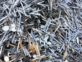 Steel scrap materials recycling. Abstract, background and texture of metal waste Royalty Free Stock Photo