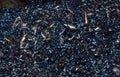 Steel scrap materials recycling background of metal shavings Royalty Free Stock Photo