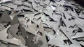 Steel scrap, steel sheet waste form transmutation blanking process