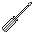 Steel screwdriver icon, outline style