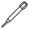 Steel screwdriver watch repair icon, outline style