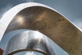 Steel sculpture `Wandering the immeasurable` by artist Gayle Hermick at CERN, Meyrin, Geneva, Switzerland.
