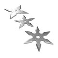 Steel Shuriken on white. 3D illustration Royalty Free Stock Photo