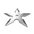 Steel Shuriken on white. 3D illustration Royalty Free Stock Photo