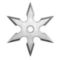 Steel Shuriken on white. 3D illustration Royalty Free Stock Photo