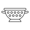 Steel sieve icon, outline style