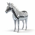 Steel And Silver Zebra In John Wilhelm Style - 32k Uhd