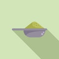 Steel spoon of wasabi icon flat vector. Sauce asian meal