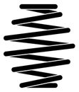 Steel spring icon. Black metal spiral wire