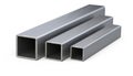 Steel square pipes profile.